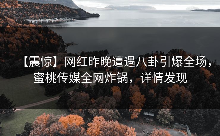 【震惊】网红昨晚遭遇八卦引爆全场,蜜桃传媒全网炸锅,详情发现 【震惊】网红昨晚遭遇八卦引爆全场,蜜桃传媒全网炸锅,详情发现