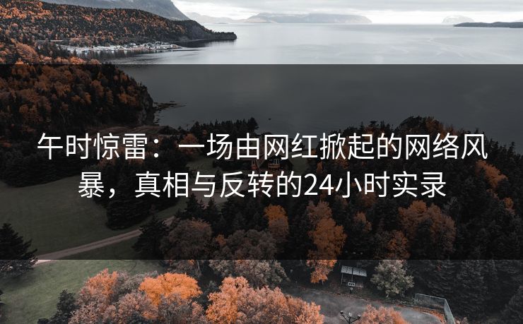 午时惊雷:一场由网红掀起的网络风暴,真相与反转的24小时实录 午时惊雷:一场由网红掀起的网络风暴,真相与反转的24小时实录